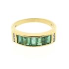 Image 3 of 18-karat gold ring with emerald and diamonds | 0.03 ct.