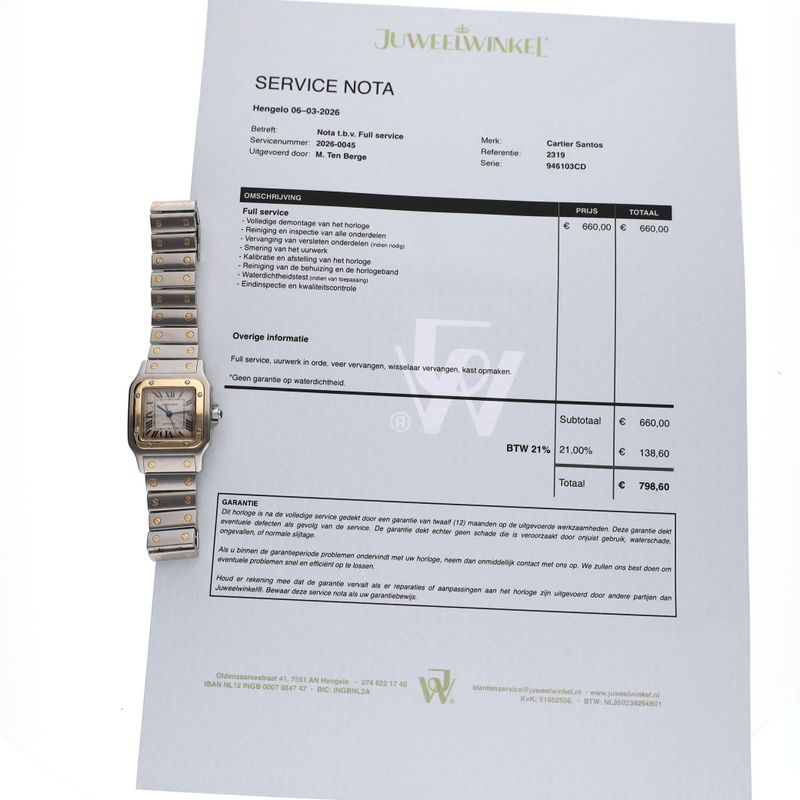 Image 7 of Cartier Santos Galbée Automatic 2319 W20041C4; Automatic Watch