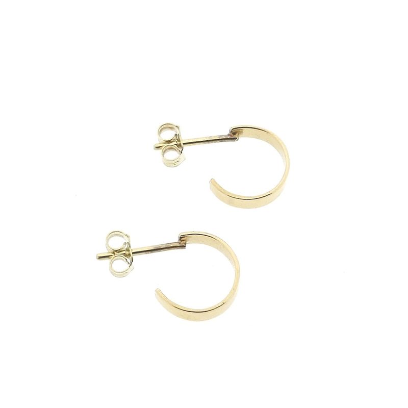 Image 11 of Gold semicircular stud earrings