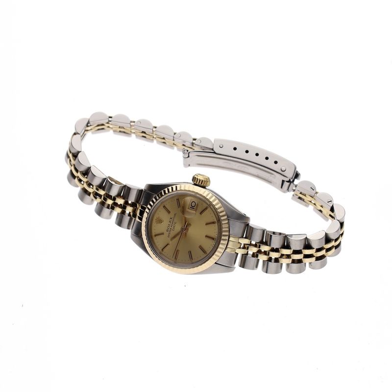 Image 18 of Rolex Oyster Perpetual Lady-Date 26mm 6917; Vintage 18k gold/steel women's watch