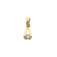 Gold minimalist pendant with zirconia