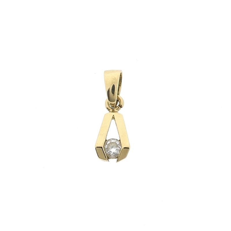 Image 1 of Gold minimalist pendant with zirconia
