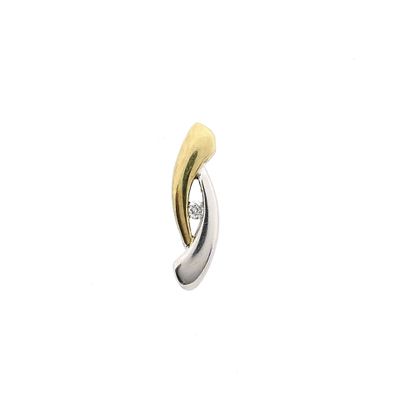 Image 1 of Bicolor Gold Pendant with Diamond; 0.03 ct.