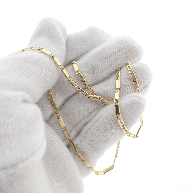 Image 3 of Golden Figaro variation link chain | 45 cm