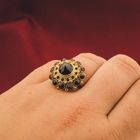 Image 4 of Gold entourage ring with garnet stones | Vintage