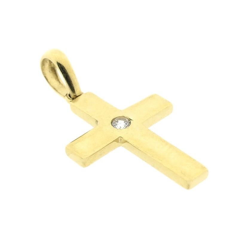 Image 4 of Gold cross with zirconia