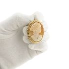 Image 12 of Gold brooch/pendant with cameo and diamond
