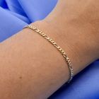 Image 9 of Two-tone gold Figaro link bracelet