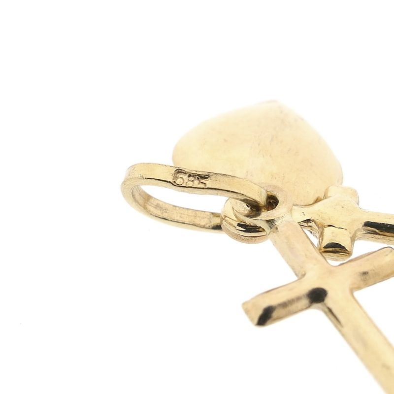 Image 5 of Gold pendant; Faith, hope, and love.