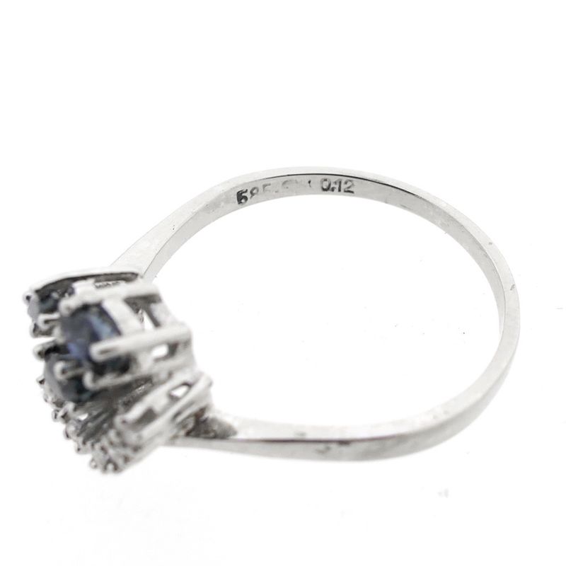 Image 5 of White gold ring with diamond and sapphire | 0.12 ct.