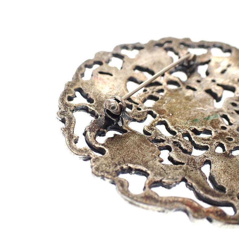 Image 4 of Large silver brooch | Floral design