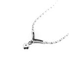 Image 8 of White gold necklace with a fixed pendant and a 0.085 ct. diamond | 43.5 cm