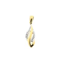 Two-tone gold pendant with diamond; 0.005 ct.
