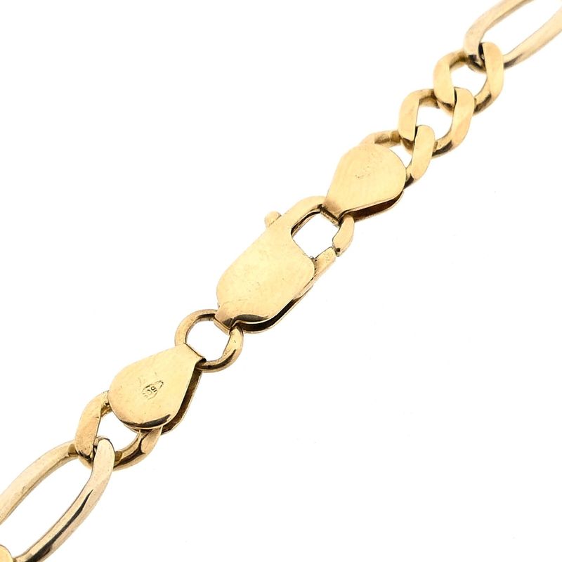 Image 5 of 14K Yellow Gold Figaro Chain Bracelet; 20.5 cm