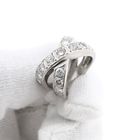 Image 10 of 18K White Gold Crossover Ring with Diamonds