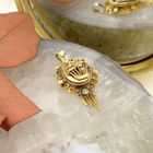 Image 2 of Antique gold pendant of a hat bell