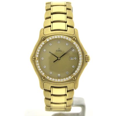 Image 1 of Ebel 1911 'Diamonds' 887911; 18k gold watch with diamonds