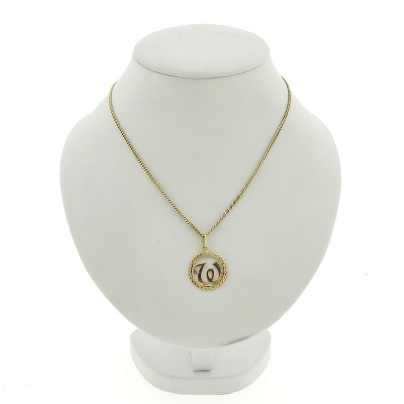 Image 3 of Rose gold pendant; Letter W