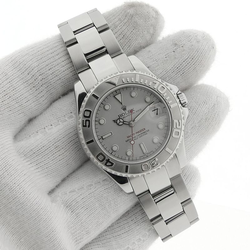 Image 6 of Rolex Yachtmaster 168622; Unisex watch with platinum bezel/dial