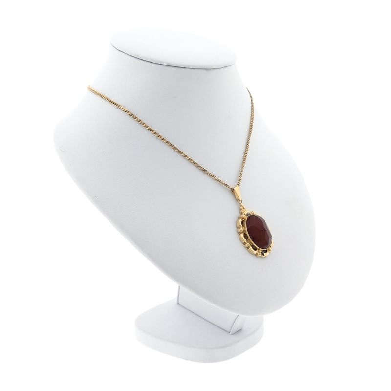 Image 4 of Vintage gold pendant with carnelian