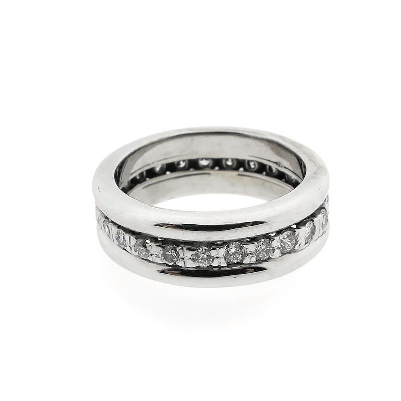 Image 3 of White gold alliance ring with diamonds; 0.75 ct.
