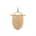 Image 1 of Gold pendant of a family crest flag with French lilies