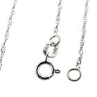 Image 4 of White gold thin twisted link necklace | 44 cm