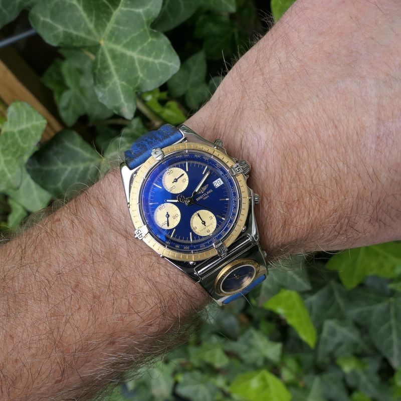 Image 25 of Breitling Chronomat D13047; Vintage pilot men's watch with UTC module