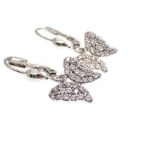 Silver butterfly earrings with zirconia