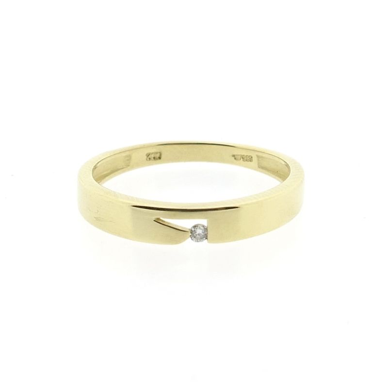 Image 3 of Gold solitaire ring with diamond 0.02 ct.