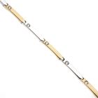 Image 3 of Two-tone gold fantasy link bracelet with zirconia.