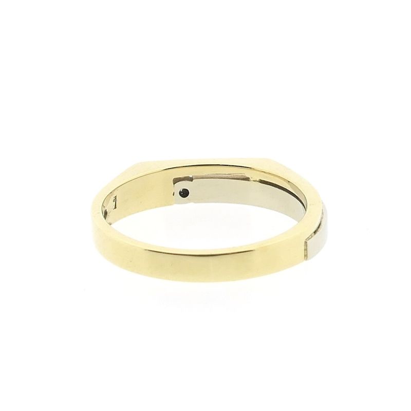 Image 3 of Two-tone gold ring with diamond; 0.03 ct.