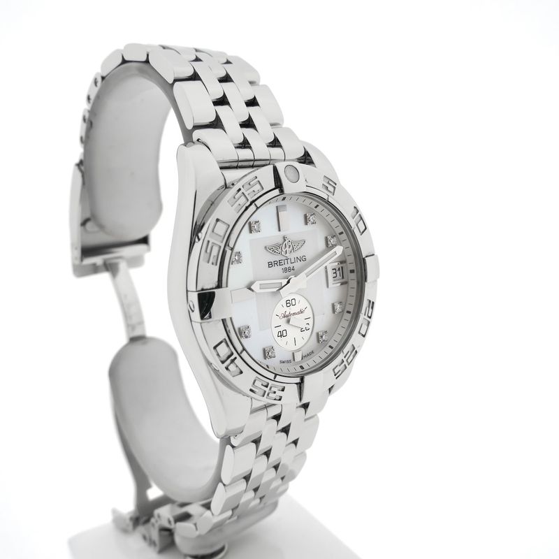 Image 3 of Breitling Galactic 36 A37330; Automatic watch with diamonds and mother-of-pearl dial