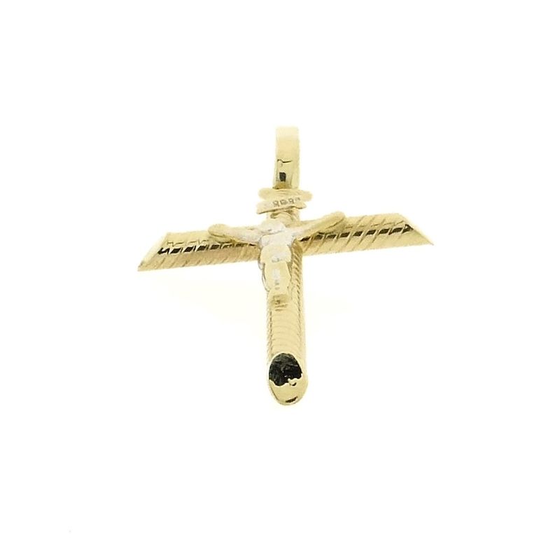 Image 8 of Gold pendant of a cross with corpus | INRI