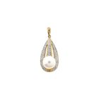 Afbeelding 1 van 9 Karaat hanger met barokparel en diamanten; 0,05 ct.