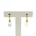 Image 1 of Gold stud earrings with crystal