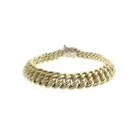 Gold French gourmet link bracelet | 22 cm