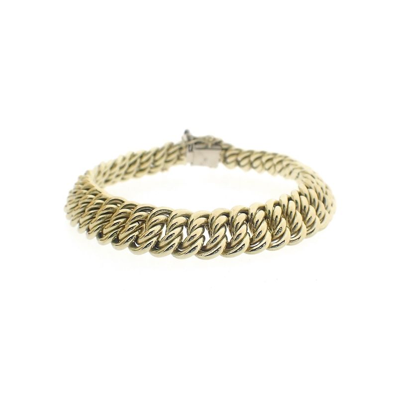 Image 1 of Gold French gourmet link bracelet | 22 cm