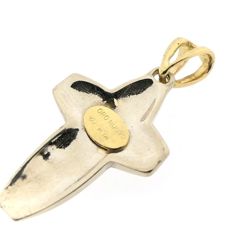 Image 4 of Two-tone gold pendant of a cross with corpus