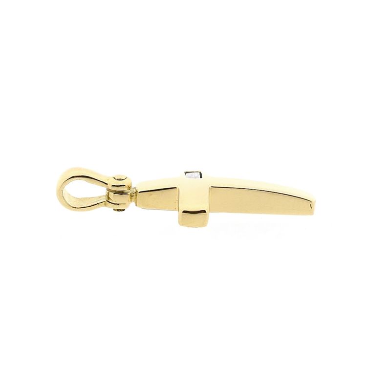 Afbeelding 7 van Bicolor gouden hanger van een kruis