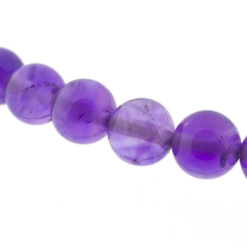 Image 5 of Amethyst bead necklace with gold clasp; Antique | 52 cm