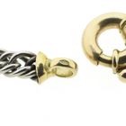 Image 7 of Two-tone gourmet link bracelet | 17 cm