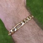 Image 9 of Gold Figaro link bracelet