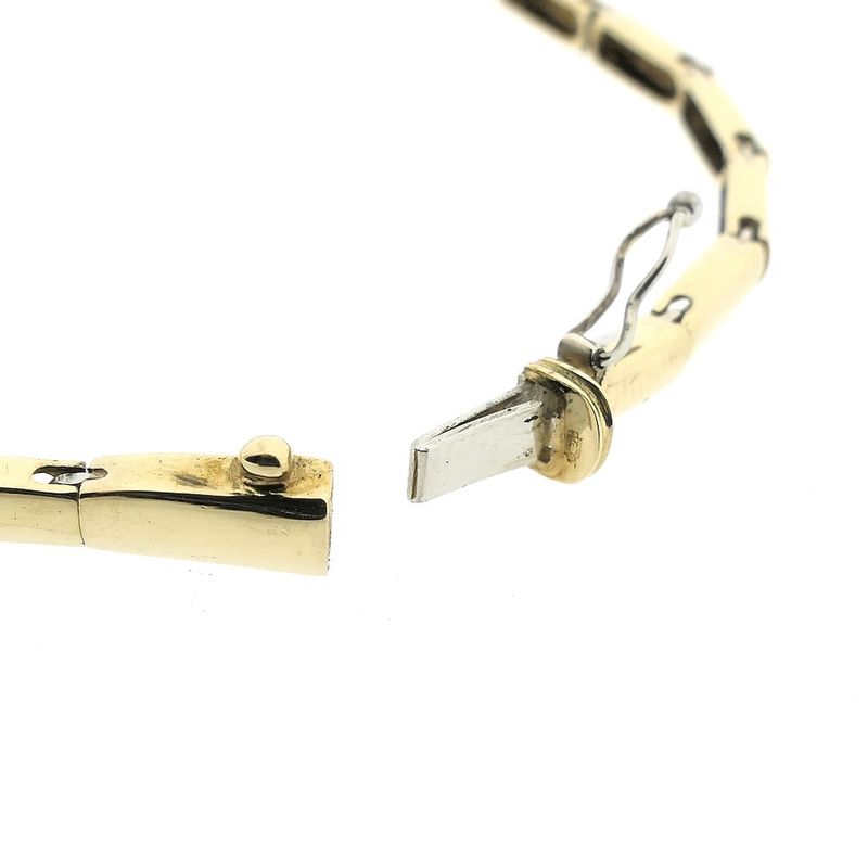 Image 5 of Two-tone gold link bracelet with diamond