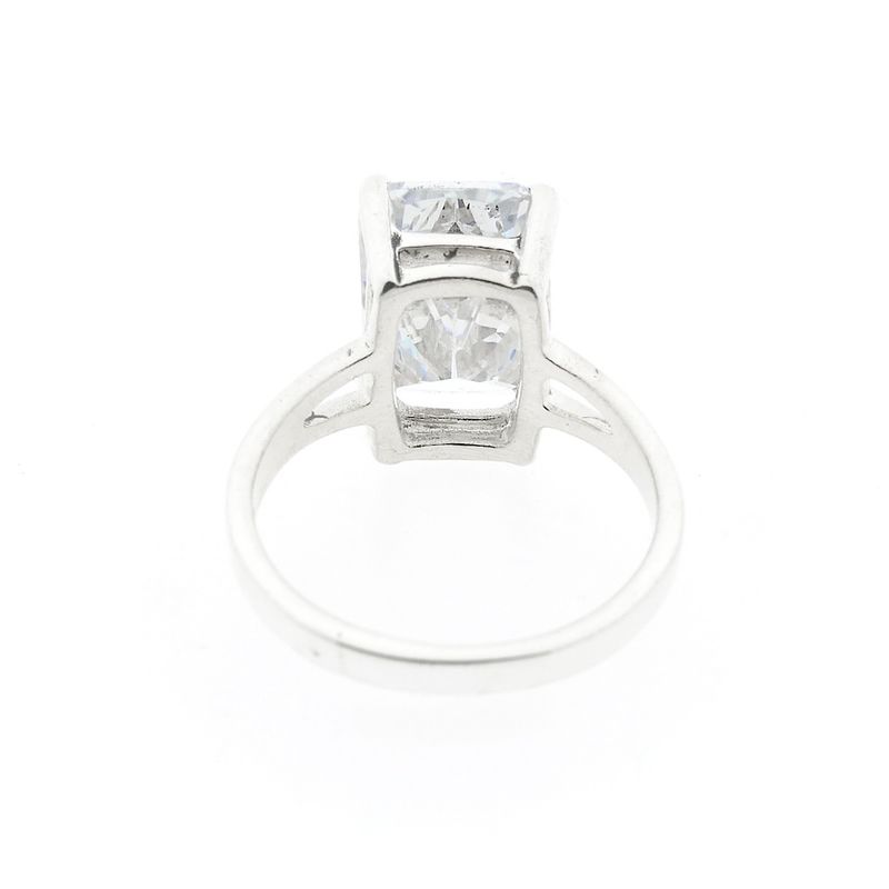 Image 4 of Silver solitaire ring with clear zirconia