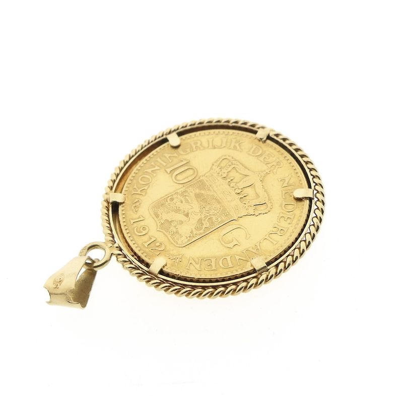 Image 7 of Gold pendant of 10 guilder coin Queen Wilhelmina 1912