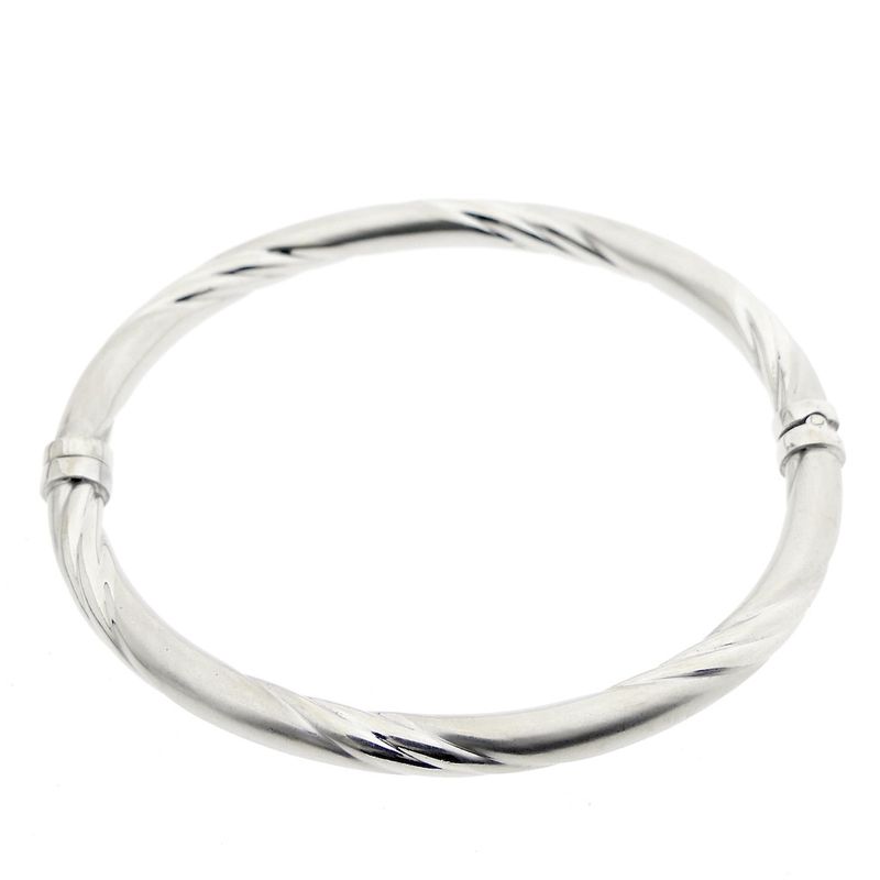 Image 5 of 18K white gold twisted bangle bracelet | Ø 60 mm
