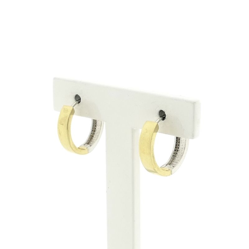 Image 4 of Two-tone gold earrings; Ø 17.5 mm