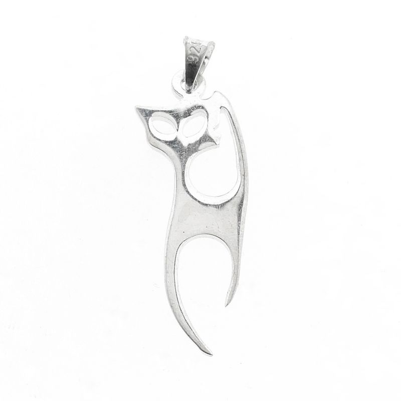 Image 3 of Silver pendant of a cat