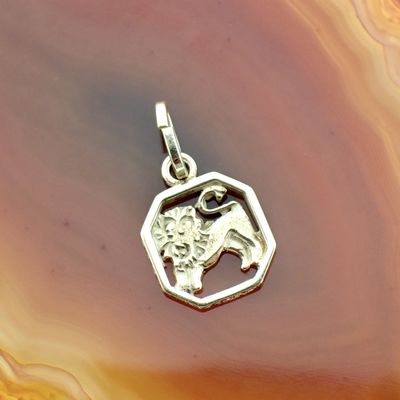 Image 2 of Gold zodiac sign pendant; Leo